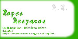 mozes meszaros business card