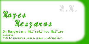 mozes meszaros business card
